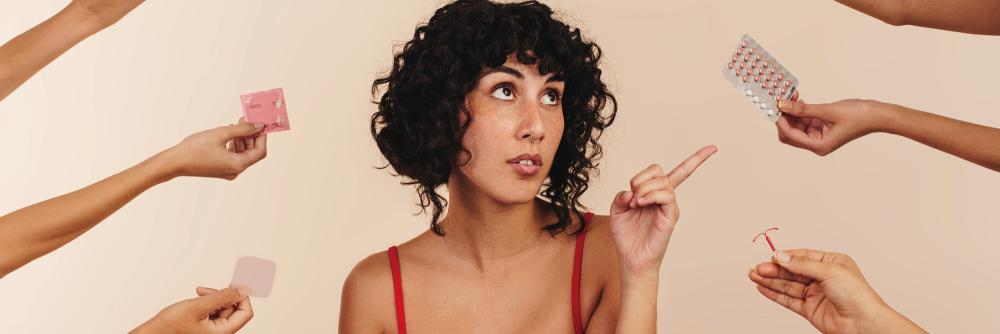 Women looking at different contraceptive options